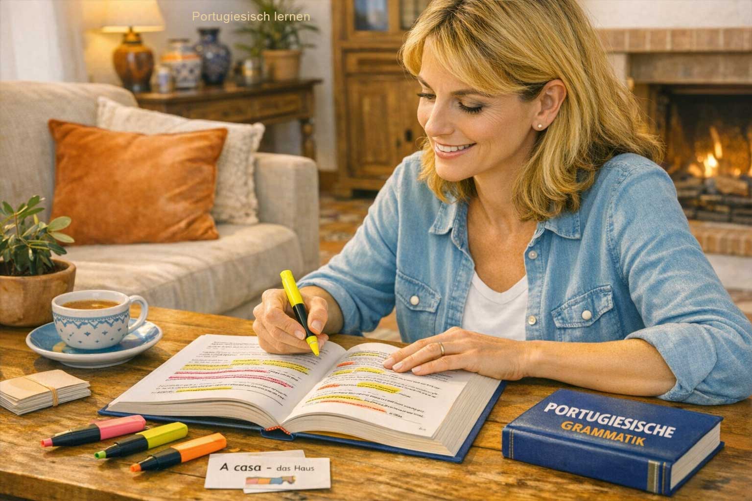 Artikel und Pronomen Portugiesisch – Grammatikbuch mit Textmarkern