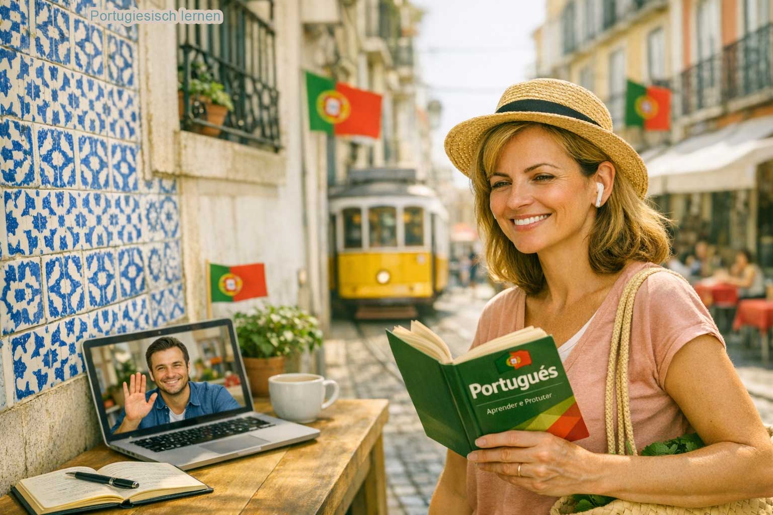 Portugiesische Sprache und Kultur – Straße in Lissabon mit Azulejos